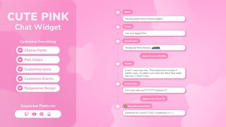 Cute Kawaii Pink Chat Widget for Twitch, StreamElements & OBS Studio screenshot 2