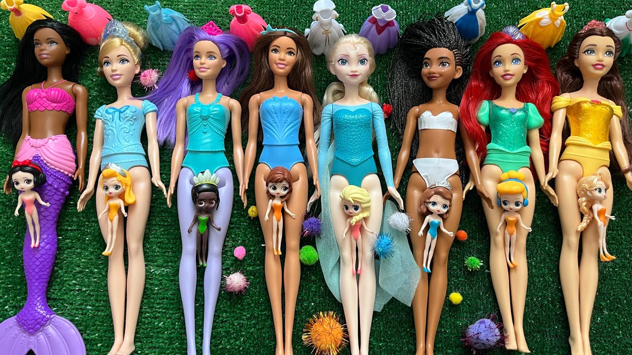 Disney Princess Doll Makeover ~ DIY Miniature Ideas for Barbie   Wig, Dress, Faceup, and More! DIY