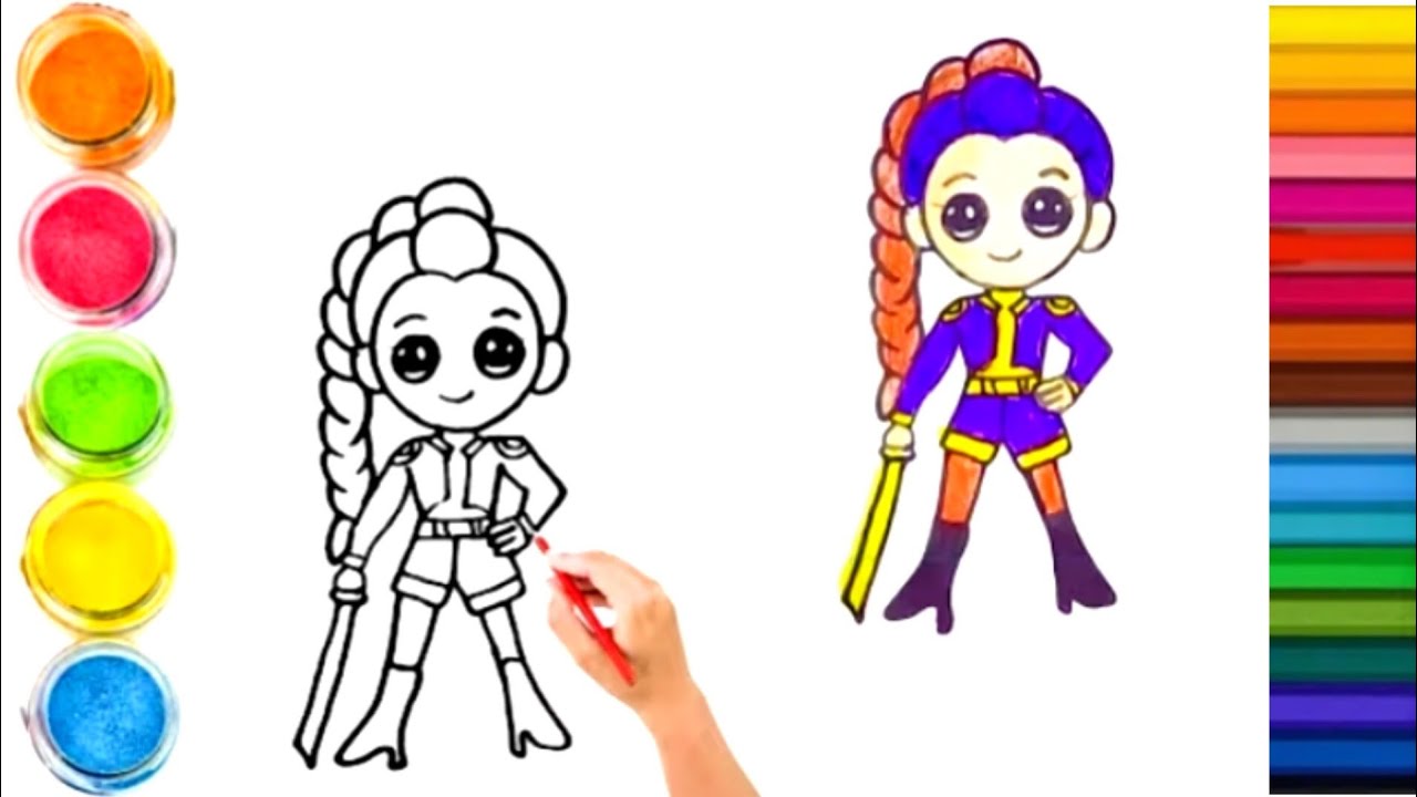 How To Draw cute Rumi Drawing, Painting & Coloring For Kids and ...