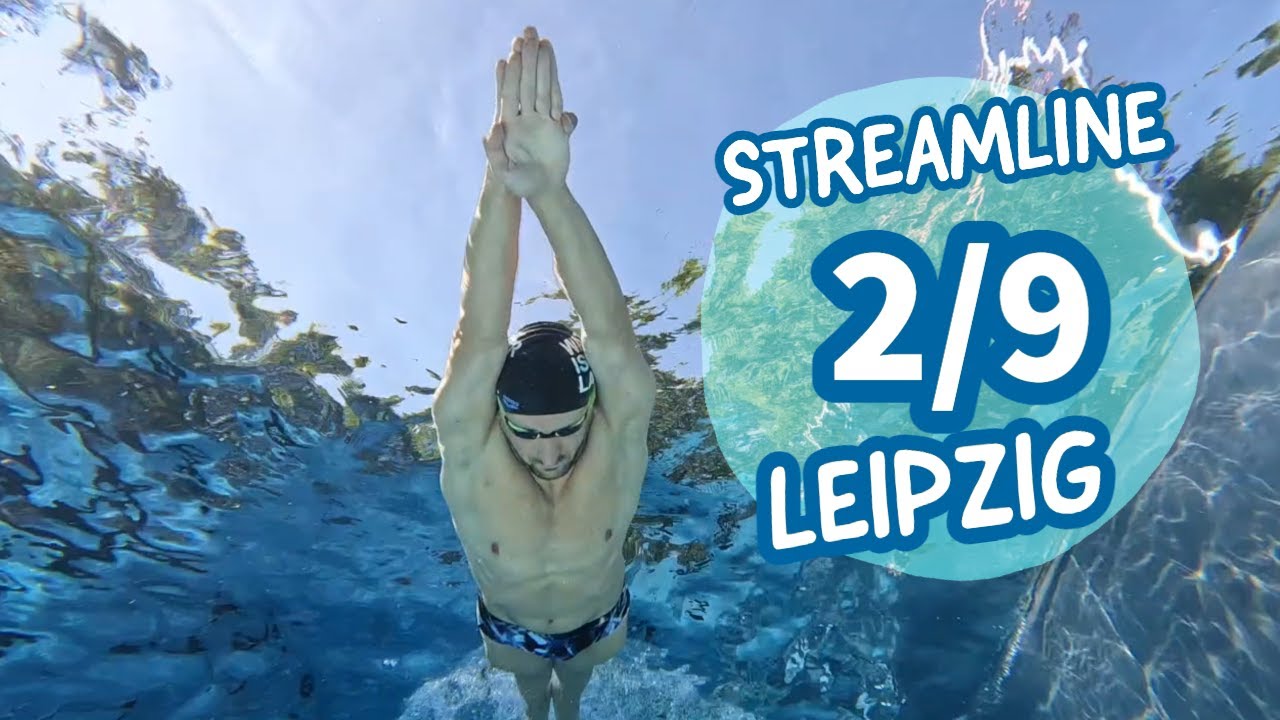 Schwimmen mit 9 Euro Ticket, 2/9 Leipzig Schreberbad, Schwimmübung - Streamline Position