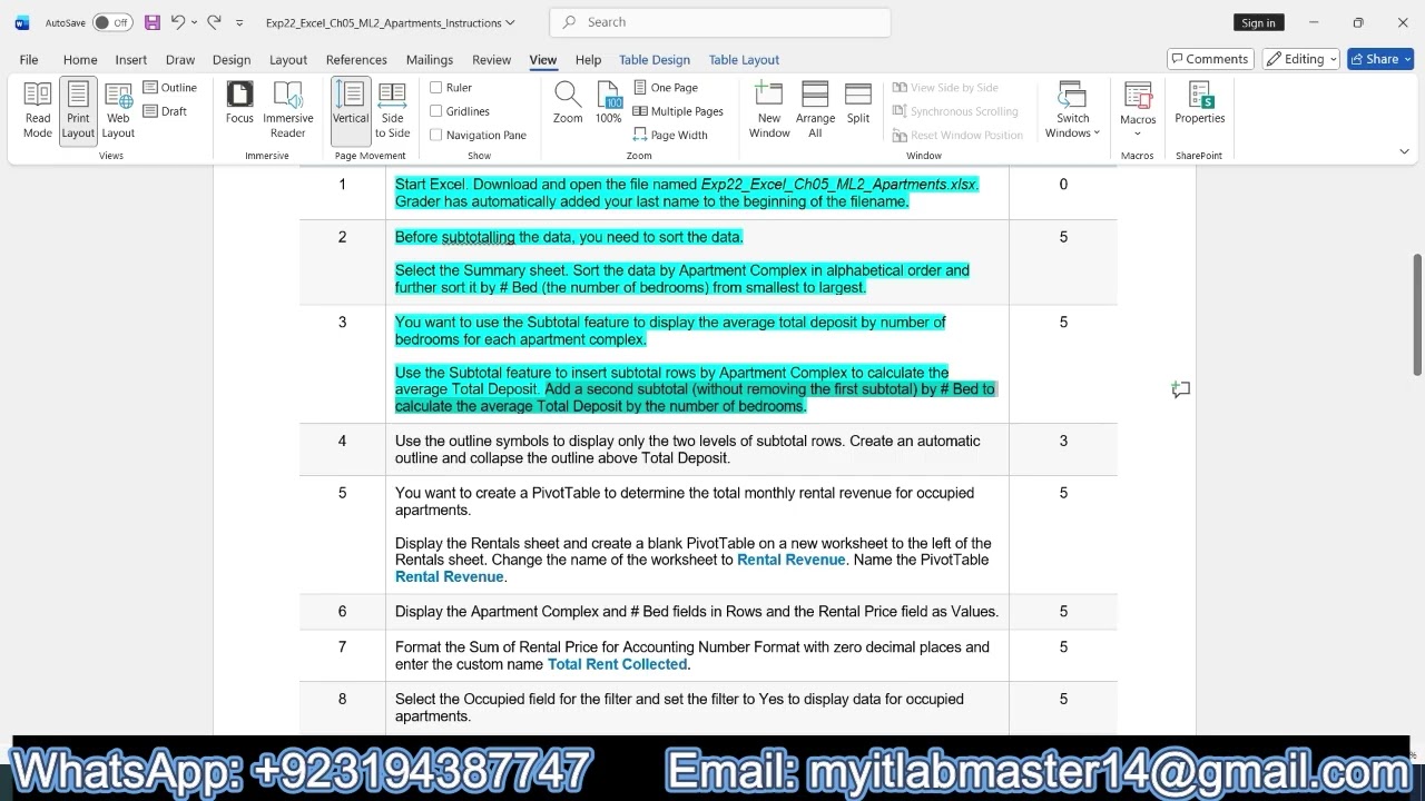 Exp22_Excel_Ch05_ML2_Apartments | Exp22 Excel Ch05 ML2 Apartments