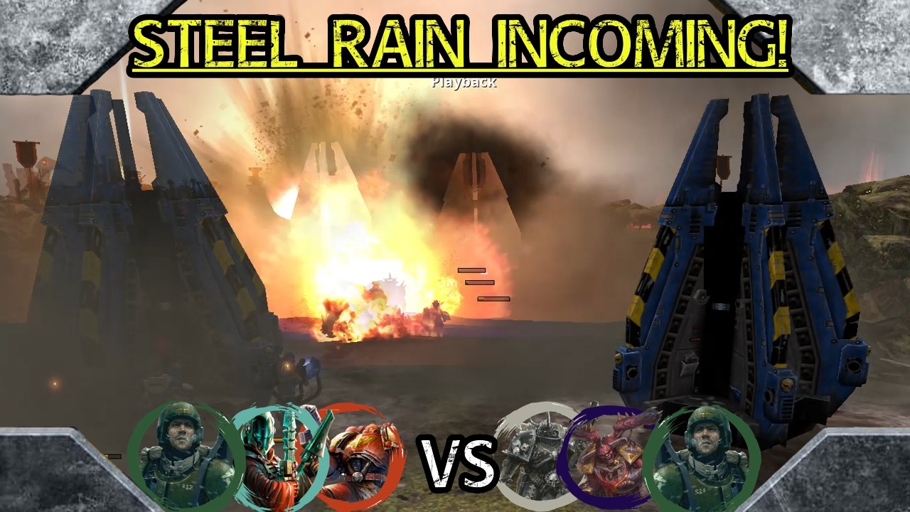 Dawn of War DE Ultimate Apocalypse: 3 vs 3 Space Marines, Eldar, Guard vs Chaos, Demons, Guard