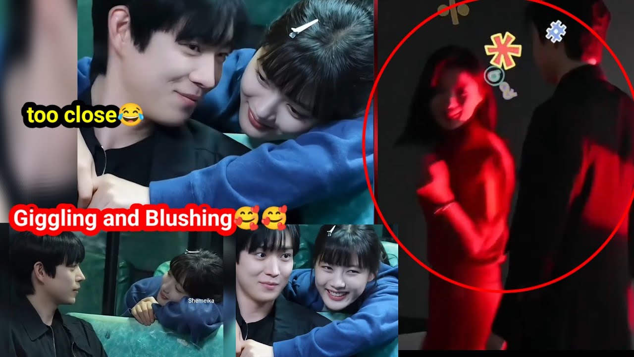 Ким Ю Чжон хихикает, когда Ким Ён Дэ подходит слишком близко к её лицу! Ён Дэ смущённо хихикает #...