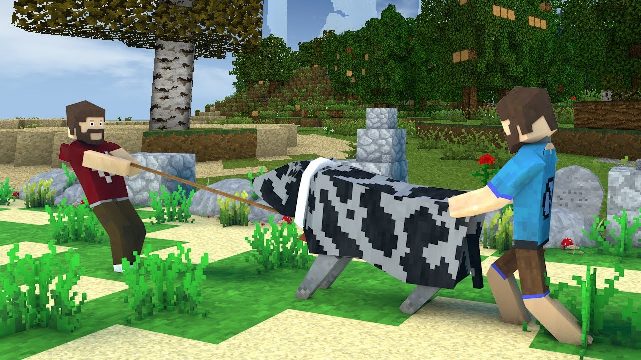 Survivalcraft 2 Colocando as vacas no curral a força kkkk OS BABÃO 2: EP 4