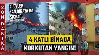 #SONDAKİKA | 4 Katlı Binada Korkutan Yangın! Alevler Yan Binaya da Sıçradı - TGRT Haber