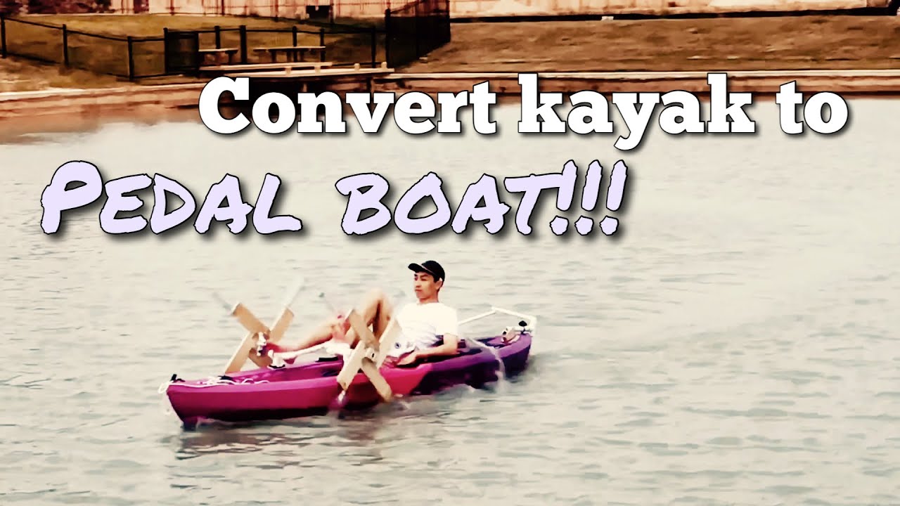 Convert Kayak to pedal boat !!! (DIY Pedal boat system with wooden