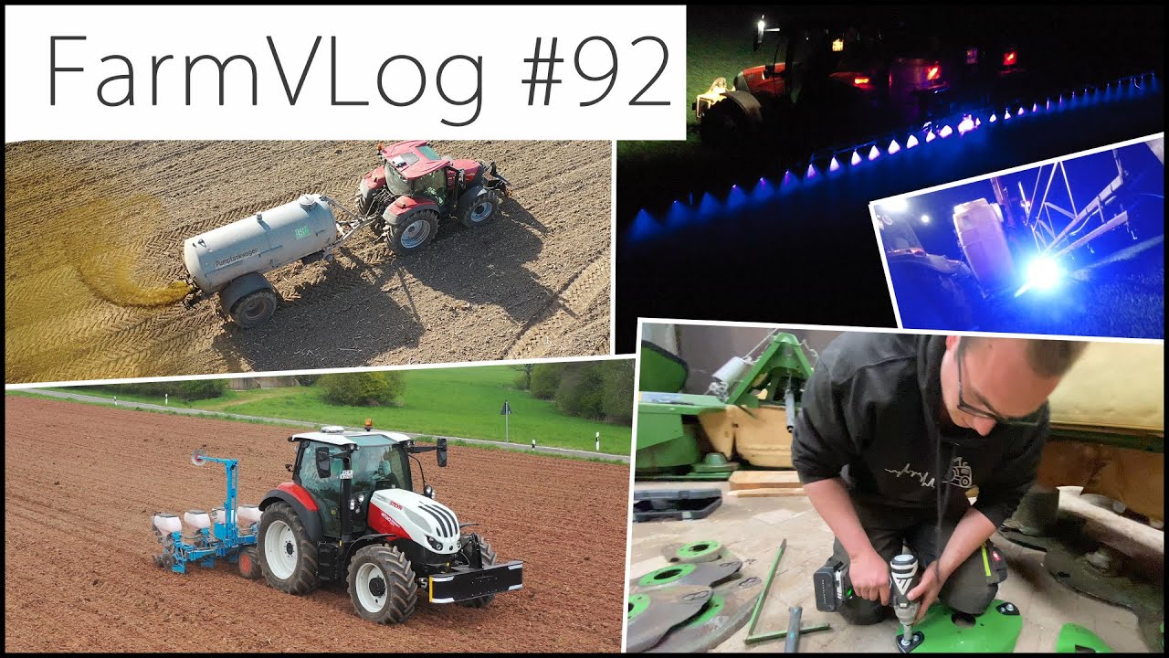 FarmVLOG#92: LEDs am Gestänge / MAIS LEGEN und MÄHWERK Reparatur