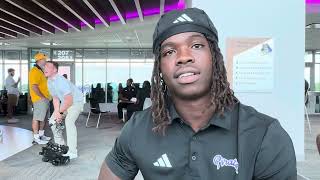 2025 ECU FOOTBALL MEDIA DAY DB Ja marley Riddle