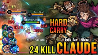 24 Kills!! Super Hard Carry Claude MVP 16.5 Points!! - Build Top 1 Global Claude ~ MLBB screenshot 2