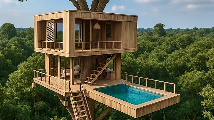 Real Life Building Secret Modern Treehouse Private Pools Next in Jungle In 69Day
