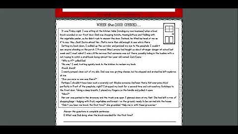 Reading Comprehension - Sequencing