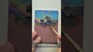 Turning a Pokémon TCG card into an adorable hand-painted artwork of Pancham and its mom! 🐼 Turning a Pokémon TCG card into an adorable hand-painted artwork of Pancham and its mom! 🐼