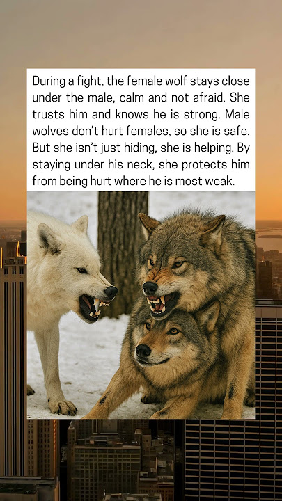 Female Wolf Steps In To Shield Her Mate