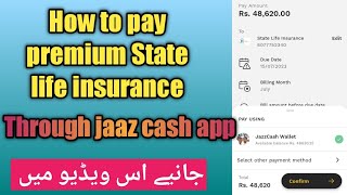 How to pay premium State life on jazz cash app 2023 by Tahir Ali Technical in Urdu hindi