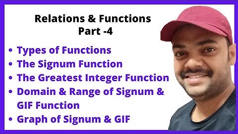 Part 4 Relations and Functions Signum Function Greatest Integer Function Algebra of Functions