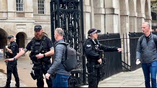 NOT ME! POLICE OFFICER tells then to STOP 🛑 During the Changing of the Guard at the horse GUARDS