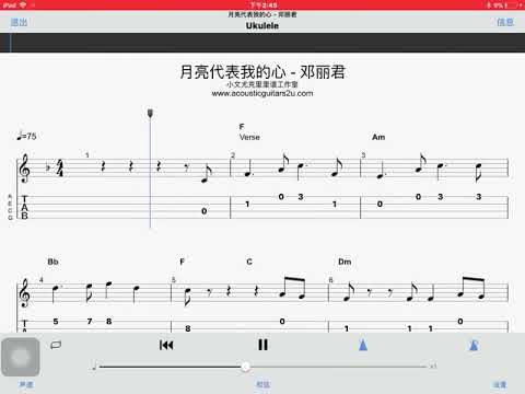 尤克里里谱 - 月亮代表我的心