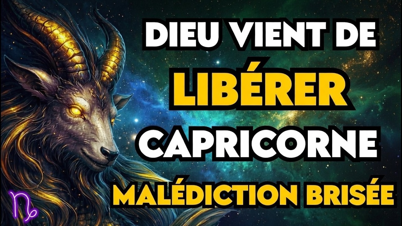 CAPRICORNE : Dieu a libéré les Capricornes d'une malédiction qui les poursuivait depuis des années.