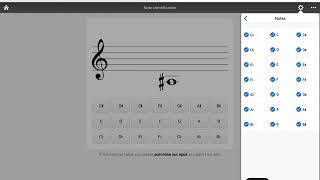 musictheory.net treble setup screenshot 5