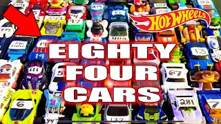 Hot Wheels Treadmill Racing - EIGHTY FOUR Car Demolition Derby Tournament (Treadmill Car Race)