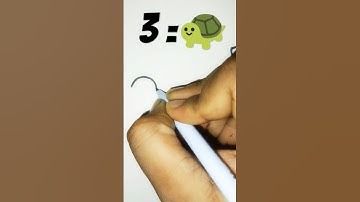 How to draw Tortoise easy from 3 Number | easy drawing #shorts#shortvideo  #easytircks#video