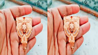 Latest gold pendant  with earrings set  design ! light weight  gold locket design ! সোনার লকেট