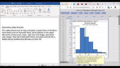 Copy and paste a StatCrunch graph to MS Word in Windows