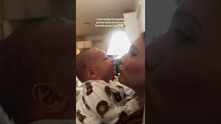 Mom Kissing Newborn 😘 #kissing #kiss #kisses #mom #newborn #besttime #babyhugg #cutest #smile #love