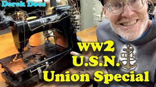 WW2 US Navy Union Special Industrial Sewing Machine.