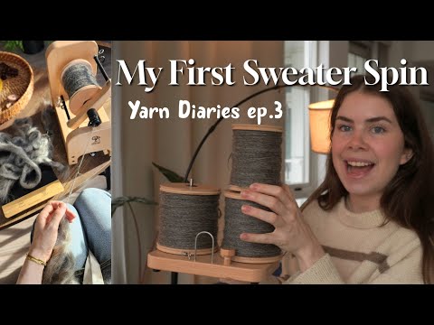 Finishing My First Sweater Spin || I SPUN IT ALL 🧶💫The Yarn Diaries ep. 03 ✨