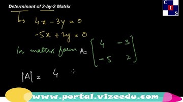 1.5.1: Determinant of 2 by 2 Matrix, Matrices and Determinants, Math Punjab Level-9