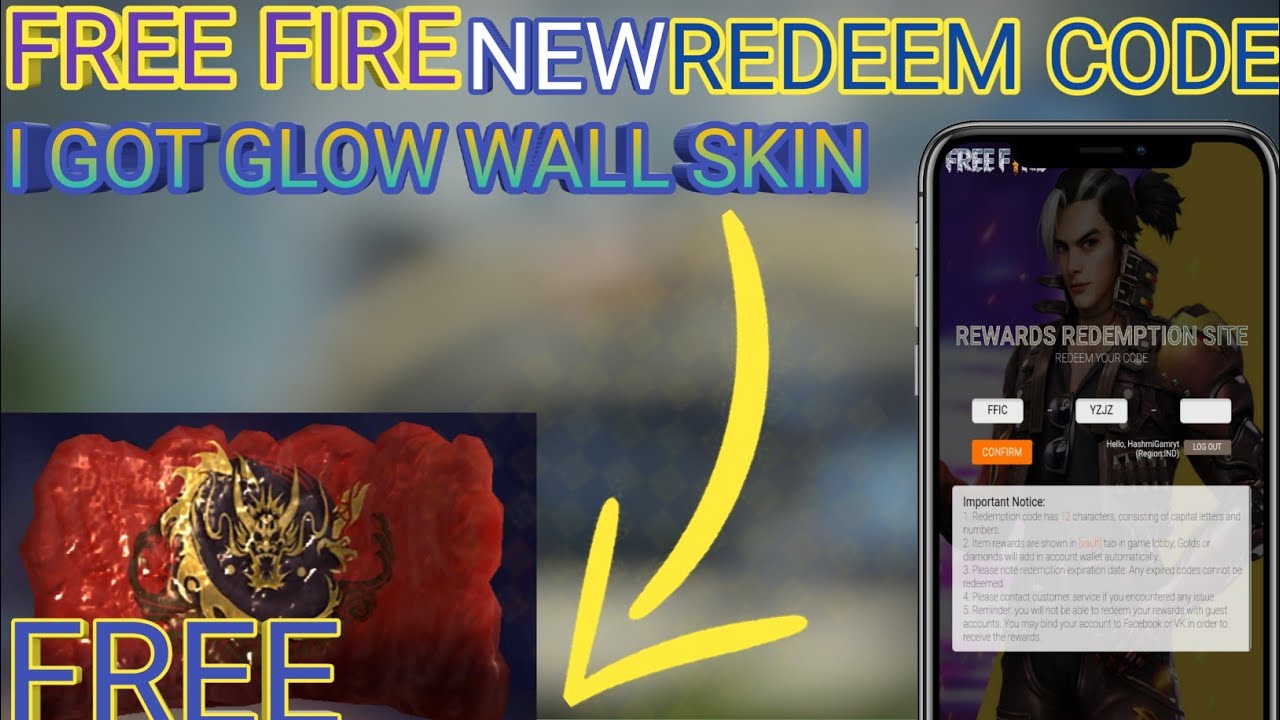 Free Fire New Redeem Codes 2020 Today || Free FF Redeem Codes || Free Rewards Redemption ||Glow Wall