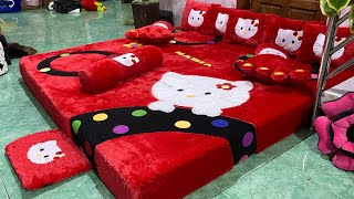 Karpet Karakter Bahan Bulu Rasfur Kasur Busa Tebal Jumbo 200x200x20 cm 9 Bantal