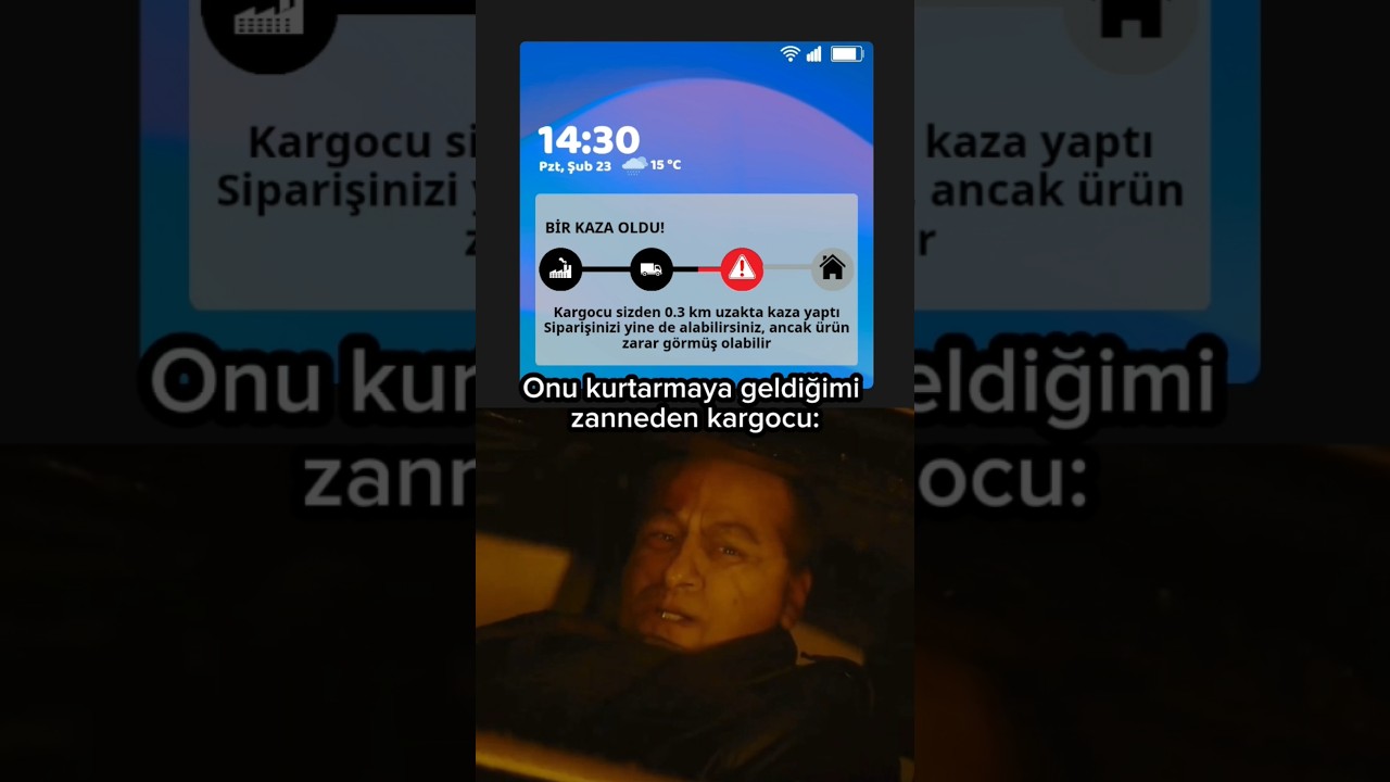 Kuryeniz yolda kaza yaptı.