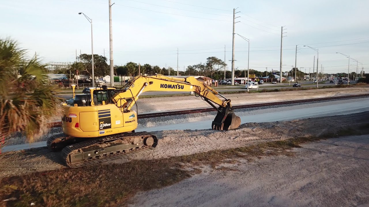 Brightline Construction at Magnolia Ave by US-1 in Melbourne, FL - March 5, 2021