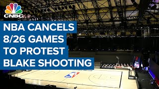 NBA cancels all playoff games as players boycott to protest Jacob Blake shooting