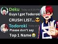 If Deku Got Todoroki Crush List... 😍