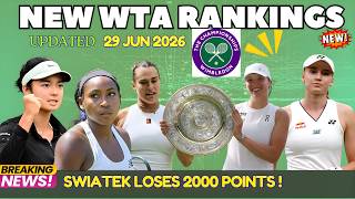 Wimbledon 2026 NEW WTA Rankings | Sabalenka Leads, Świątek Defends, Gauff Climbs, Eala Makes History