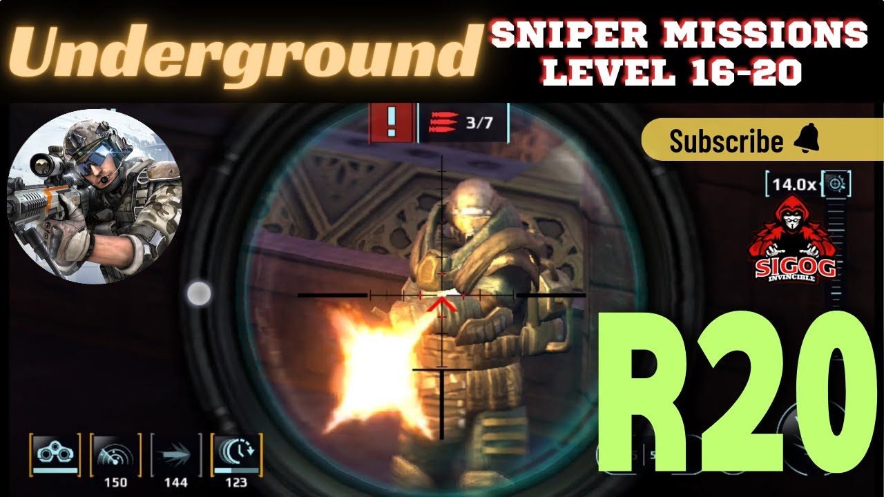 Sniper fury R20 Underground Sniper Missions Level 16-20 | Sniper Fury gameplay | Invincible Sigog