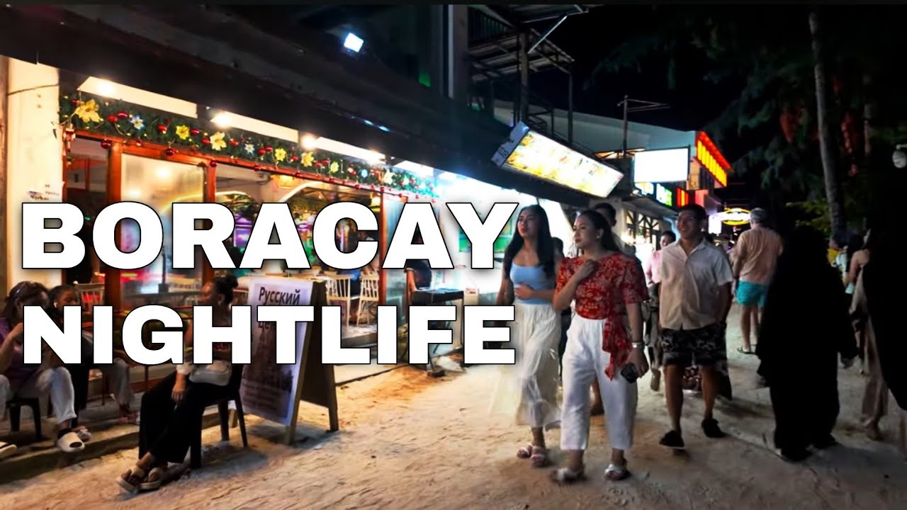 Boracay Philippines at Night | Full Walking Tour in 4K UHD