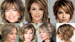 🍂🍁 Outstanding Short Hairstyles for Women Over 40'50 and more | Brown Hair Color Ideas for Fall 2025