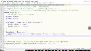 Destruct Function in PHP Object Oriented Programming Profile
