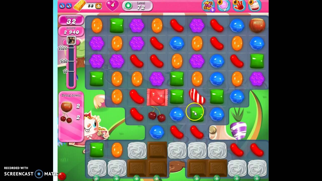 Candy Crush Level 72 - YouTube