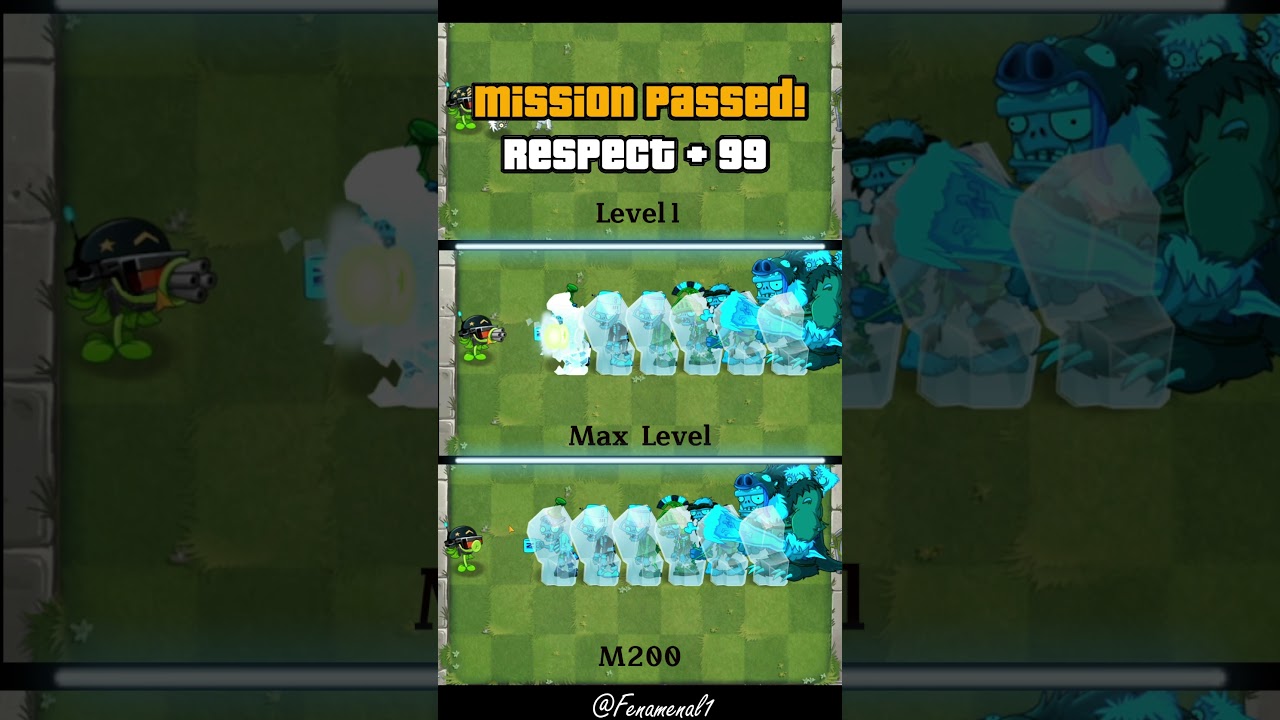 PvZ 2 Plant Level 1 vs Level Max vs Mastery 200 Vs 6 Gravestone |  