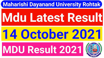 Mdu Latest Result || Mdu result update || mdu result latest news || mdu result update 2021