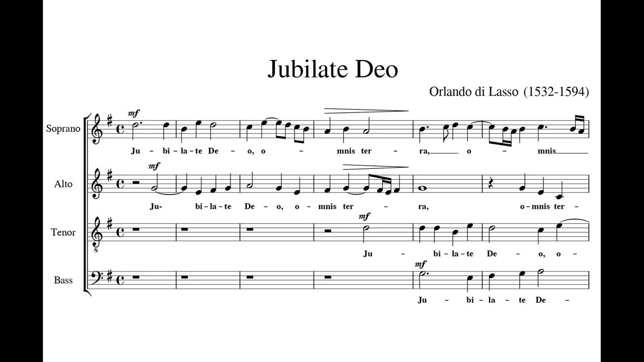 Lasso, Orlando di (1532 - 1594) Jubilate Deo, a 4.