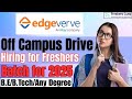 Infosys Off Campus Drive for 2025 Batch | Hiring for Freshers | Infosys EdgeVerve Recruitment 2025