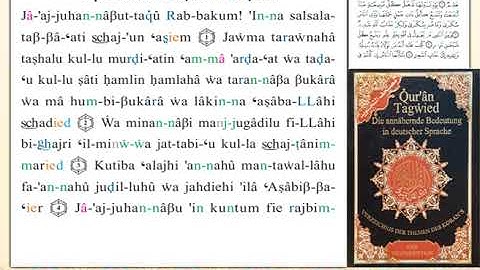 ختمة من مصحف التجويد باللغة الألمانية الصفحة رقم 332