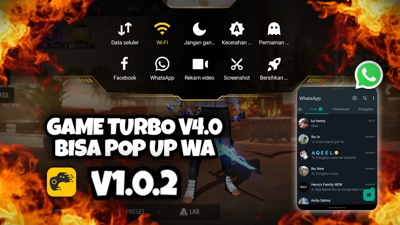GAME TURBO V4.0 BISA POP UP WA UNTUK SEMUA HP ANDROID