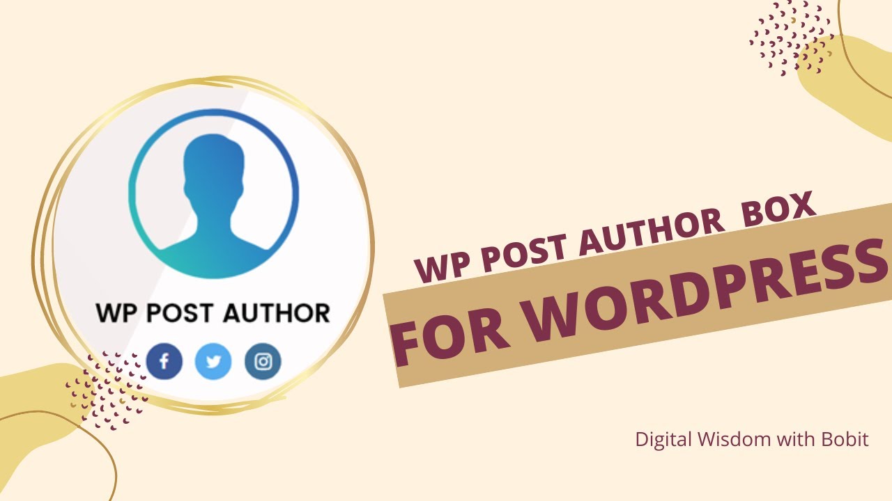 WP Post Author – Author Box for WordPress - YouTube